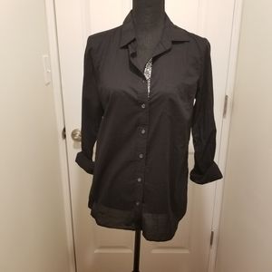 J Crew black button down blouse with bling! Size S
